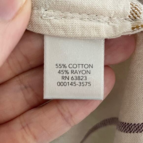 Christopher & Banks Womens Tunic Blouse L Multicolor Stripe Roll Tab Long Sleeve - Picture 10 of 11